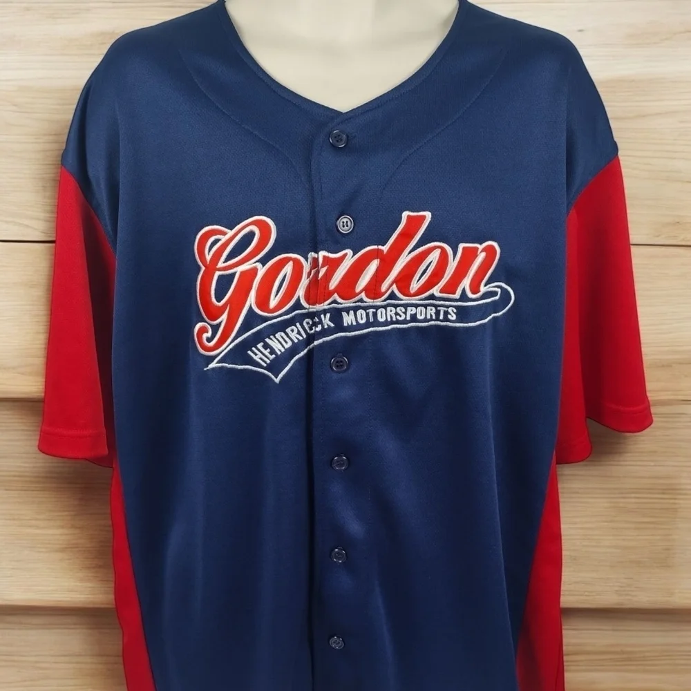 jeff gordon Nascar Chase Baseball Button Up Jersey Size XL Hendricks Motors Team